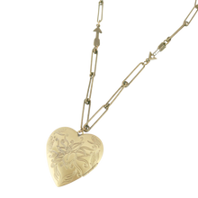 Solid Perfume Locket Necklace (Large Bronze Heart on 24-inch Arrow Necklace)