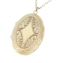 Solid Perfume Locket Necklace & Jar of Perfume (Small Bronze Oval on 18-inch Chain)