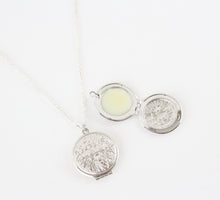 Solid Perfume Locket Necklace & Jar of Perfume (Silver Circular Locket on Silver Chain)