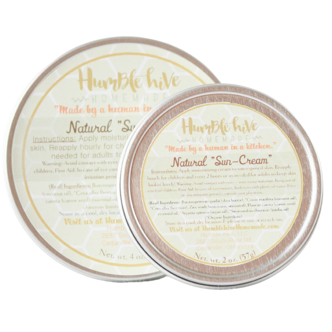 Natural Sun-Cream (2 oz. or 4 oz.)- Adults & Children