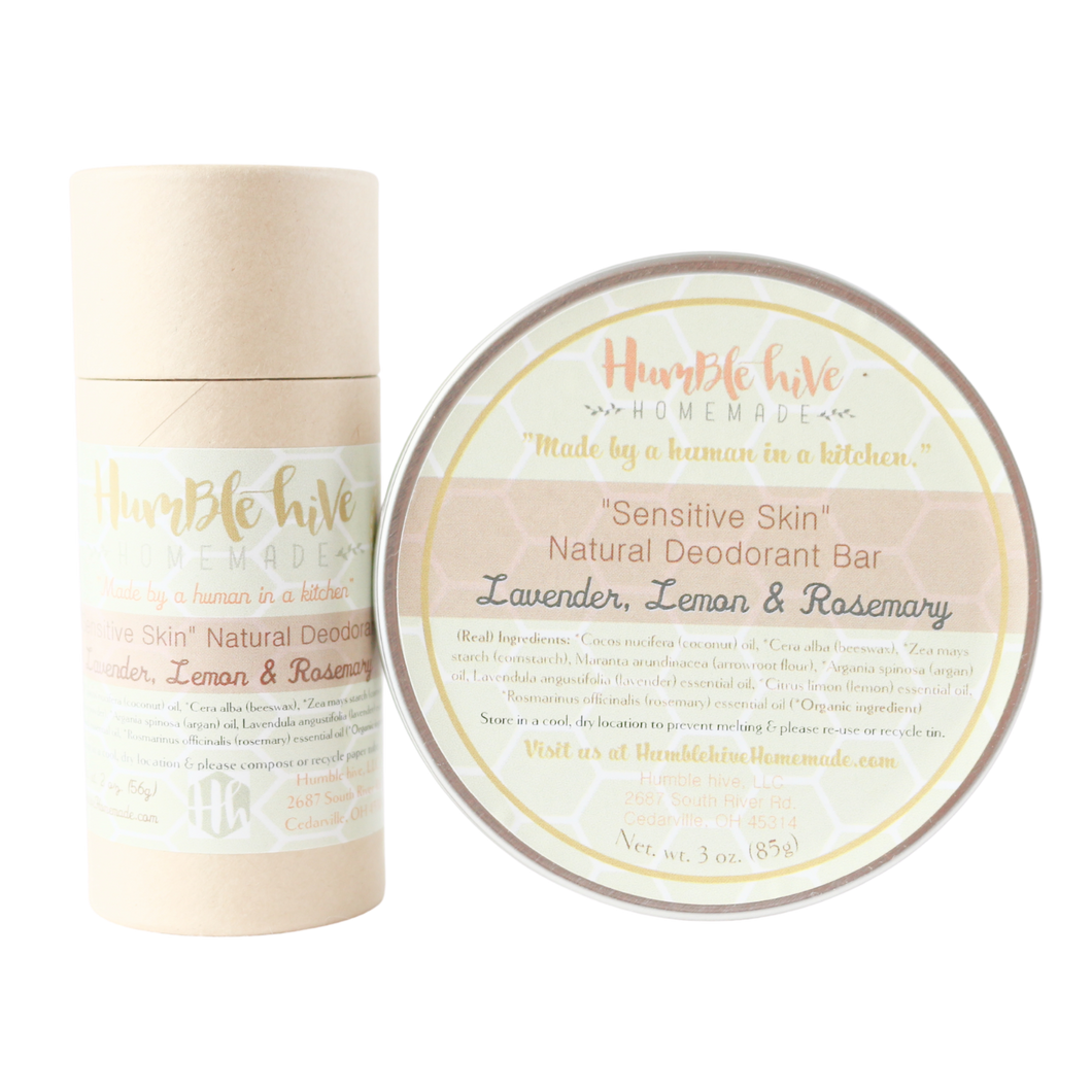 Toxin-Free, Natural Deodorant- Sensitive Skin, Lavender, Lemon & Rosemary