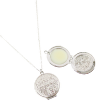Mother's Day Gift Set- Silver Solid Perfume Locket Necklace, Lotion Bar, Lip & Cheek Stain, and Lip Gloss