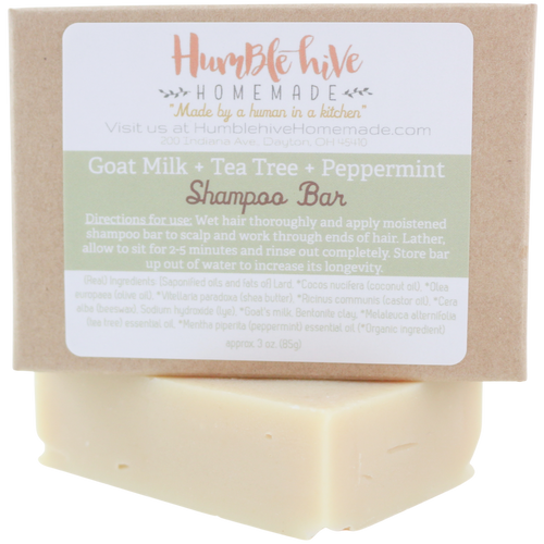 Goat Milk Shampoo Bar- Tea Tree & Peppermint (3 oz.)